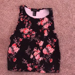 F21 Crop Top Flower Pattern
